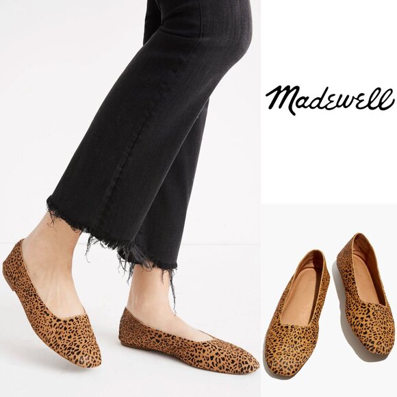 NEW Madewell The Cory Flat in Leopard Calf Hair Desert Dune Multi Size 6 $118 - Picture 2 of 16